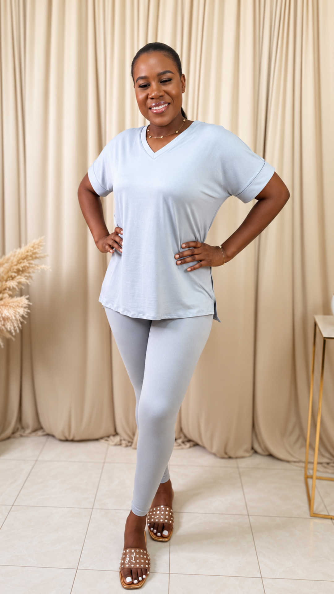 Gia Leggings Set - LT Grey